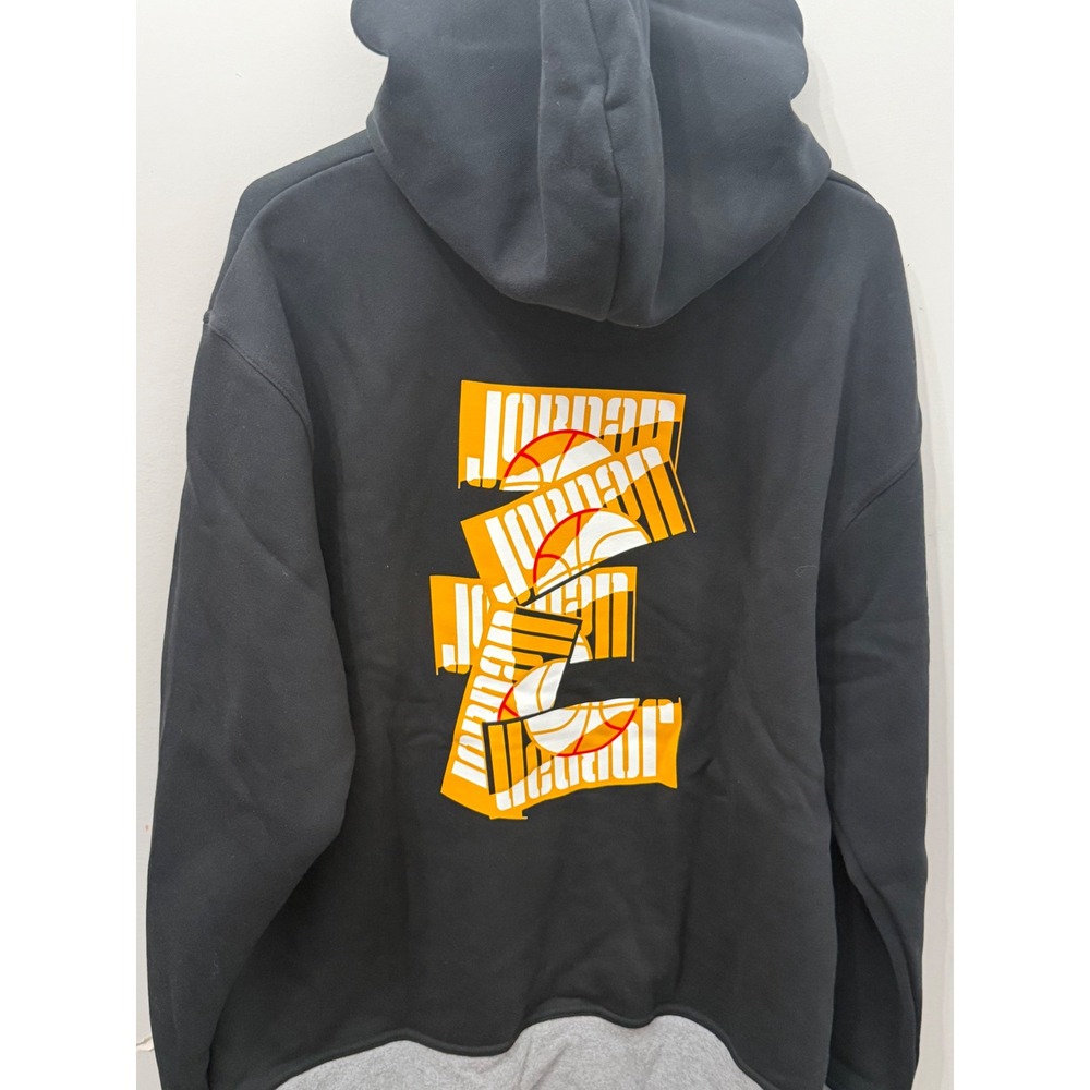 Nike Air Jordan Sport DNA HBR Fleece Pullover Hoodie Black Mens Large NWT DC9639